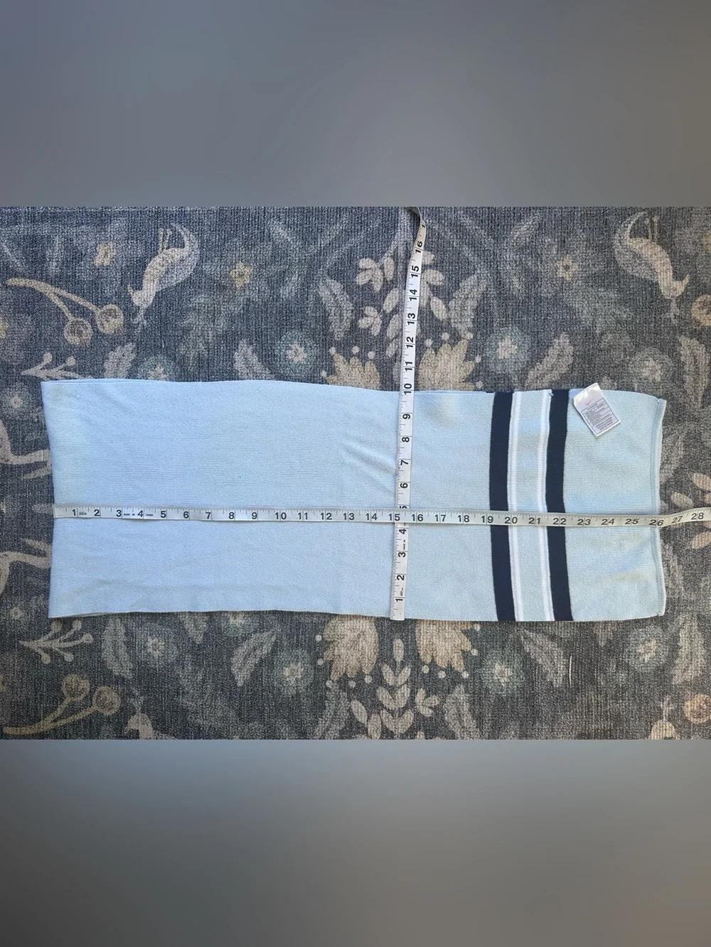 Nike Light Blue Scarf with Navy and White Stripes